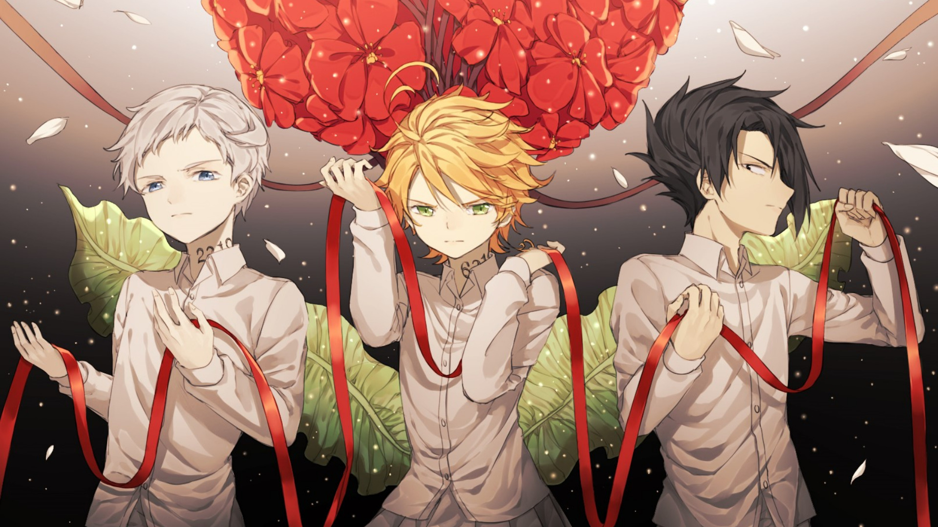 Wallpaper Of Anime Emma Norman Ray The Promised Neverland
