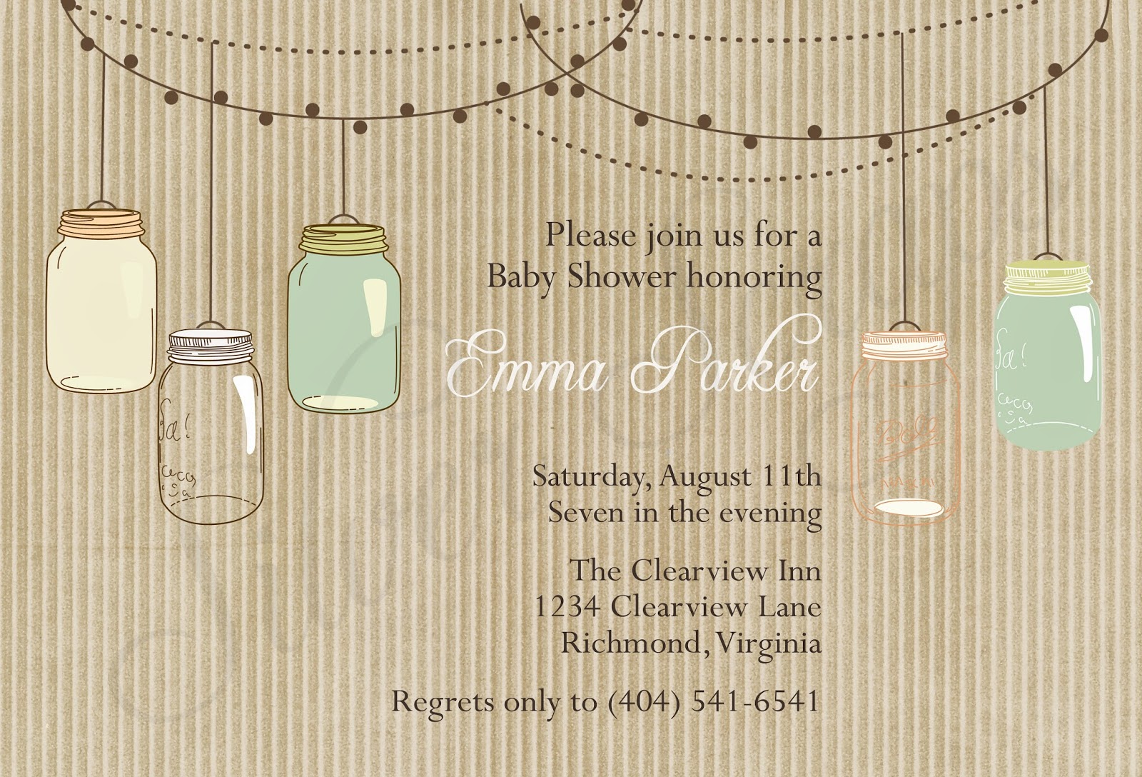 In Life Peach And Teal Mason Jar Invitations Thank You Cards