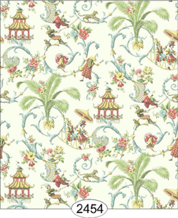 Details about Dollhouse Wallpaper Cozy Cottage Chinoiserie in White 576x704