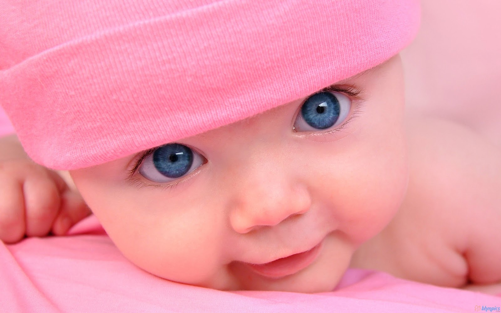 Cute Blue Eyes Baby With Pink Cap HD Wallpaper Cute Little Babies