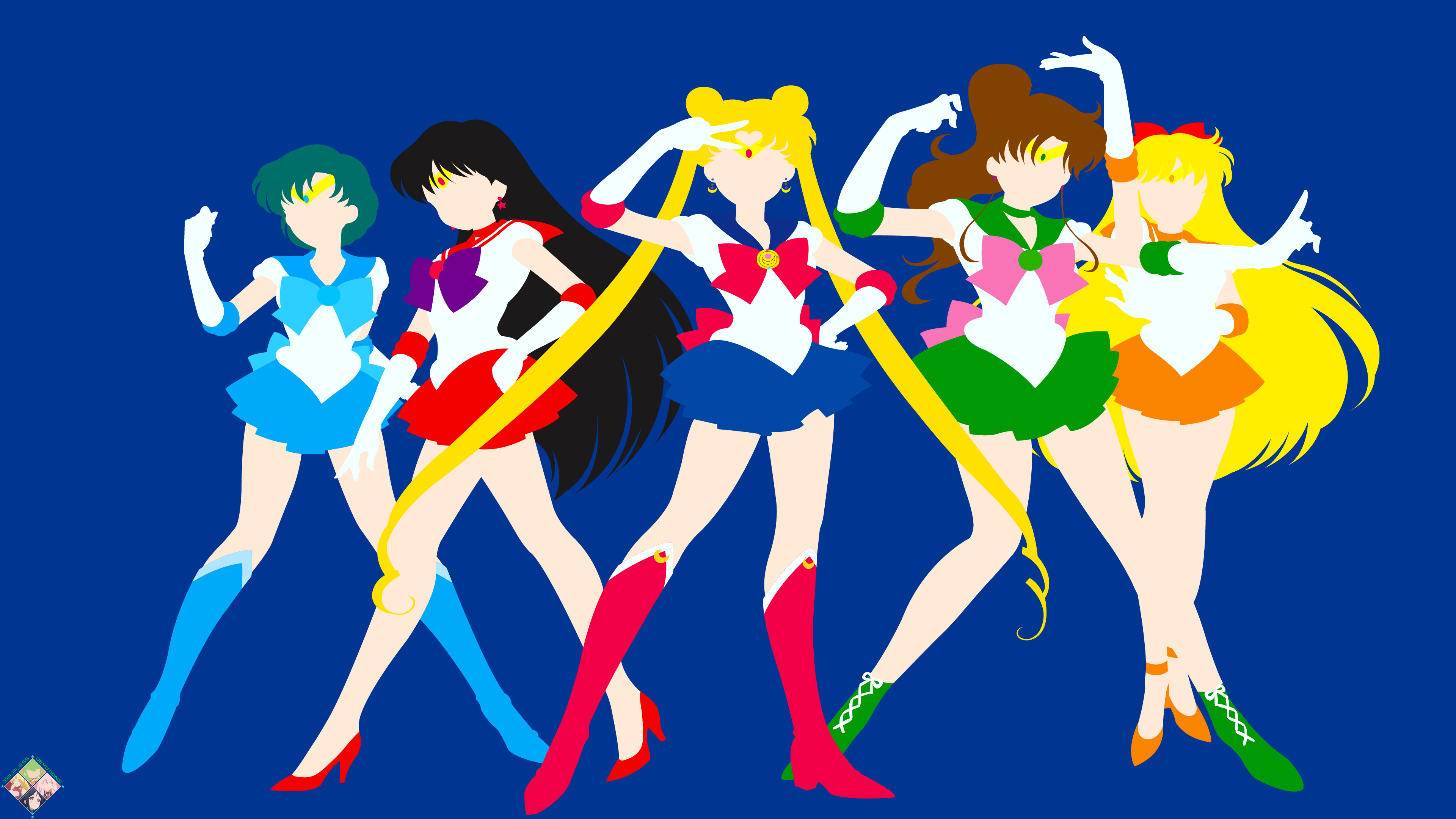 Sailor Jupiter Venus Mars Mercury Anime Wallpaper