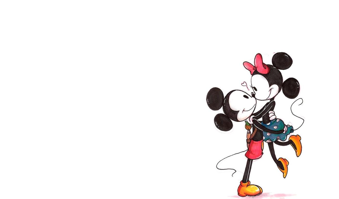 Vintage Mickey And Minnie Mouse In Love iPhone Wallpaper