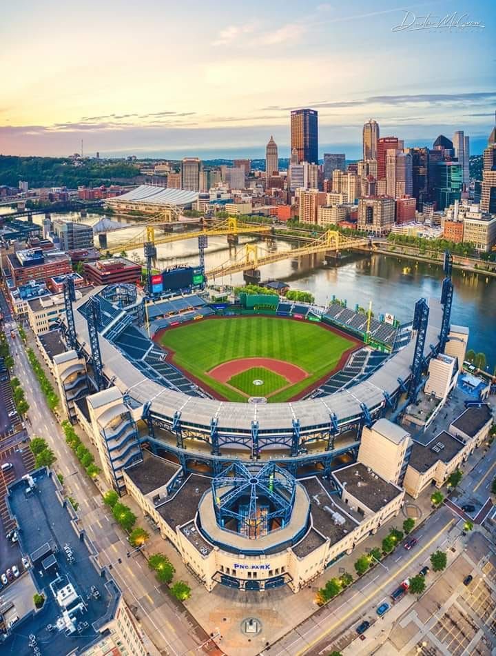 Pnc Park In Pittsburgh Baseball Aerial