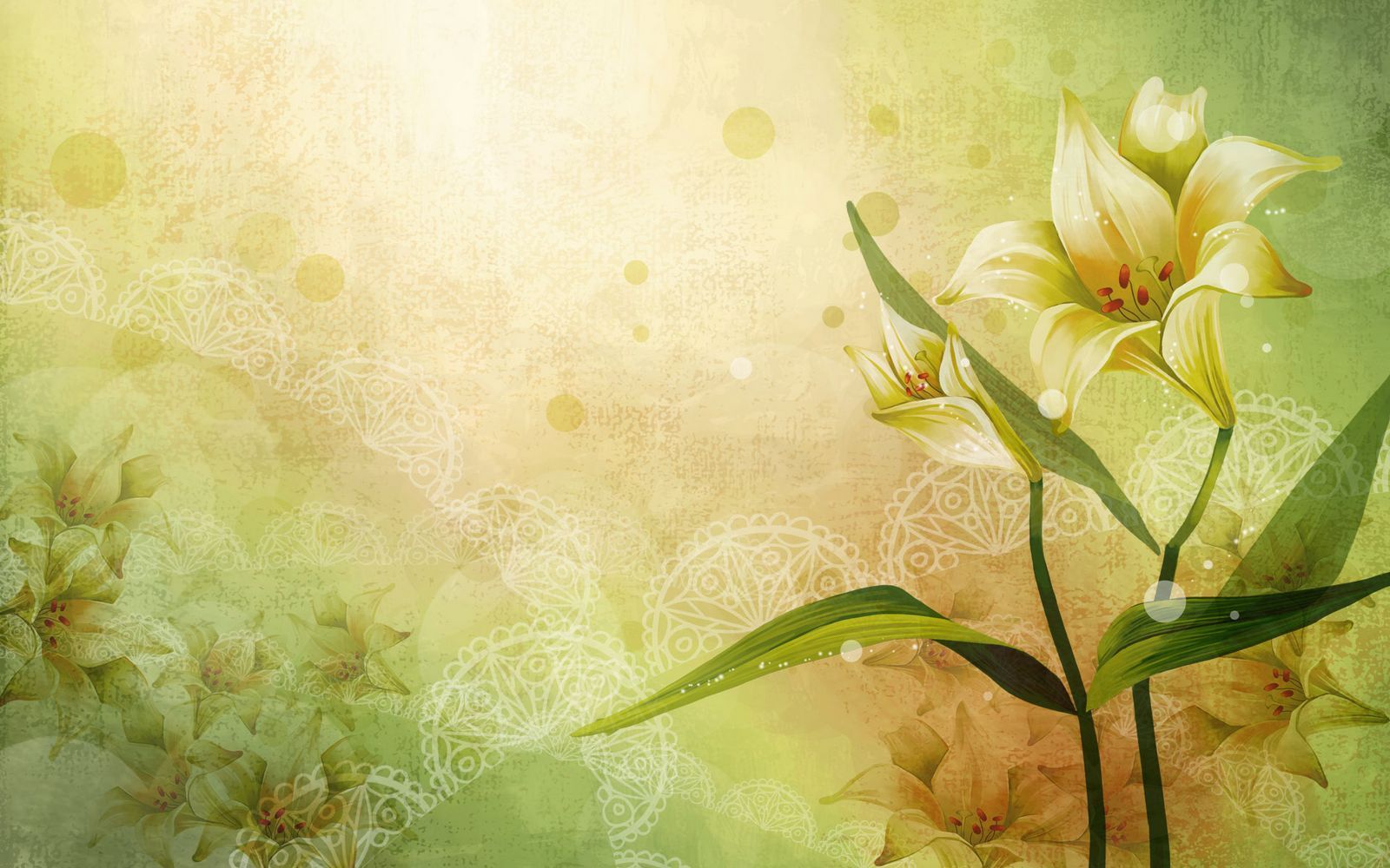 Beautifully Illustrated Vector Flower Background