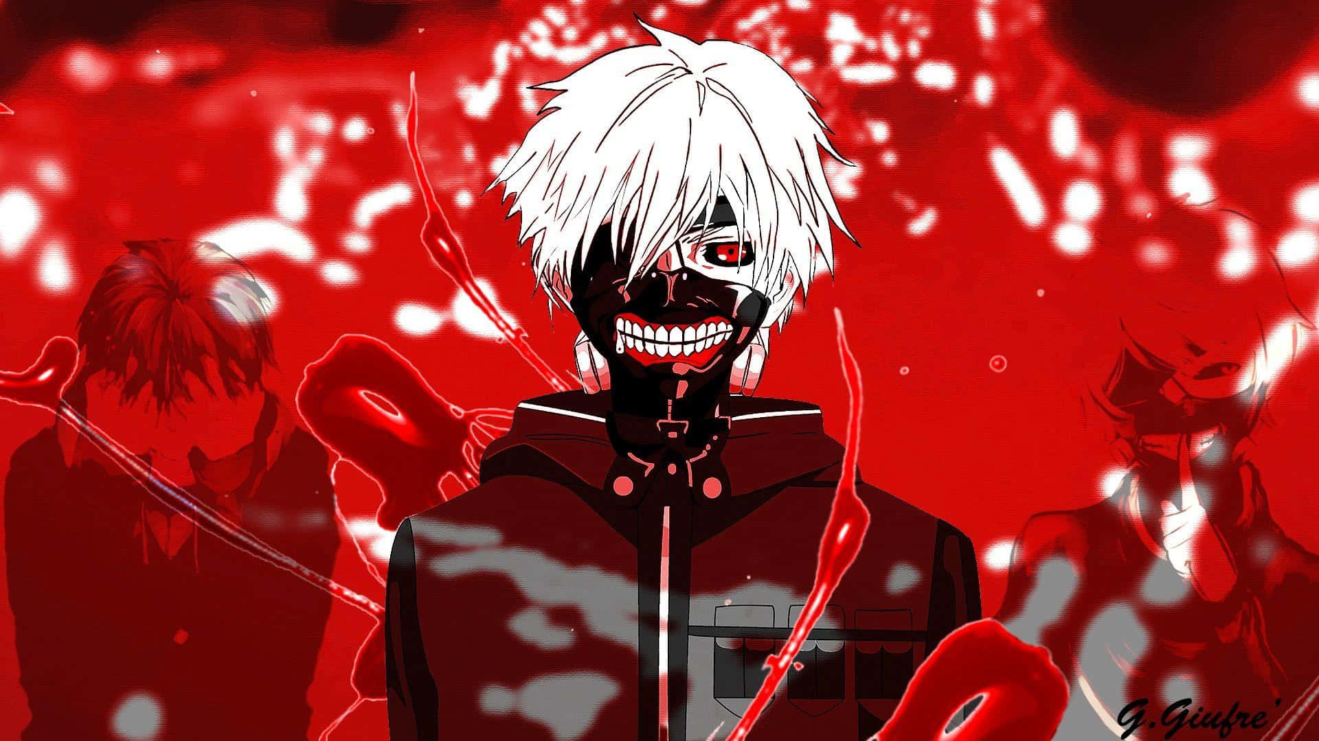 Uncover Your Aesthetic Side With This Red Anime Laptop Wallpaper