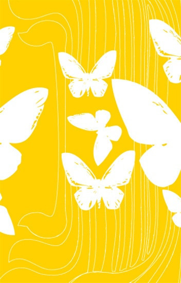 Butterflies Wallpaper Yellow And White Contemporary