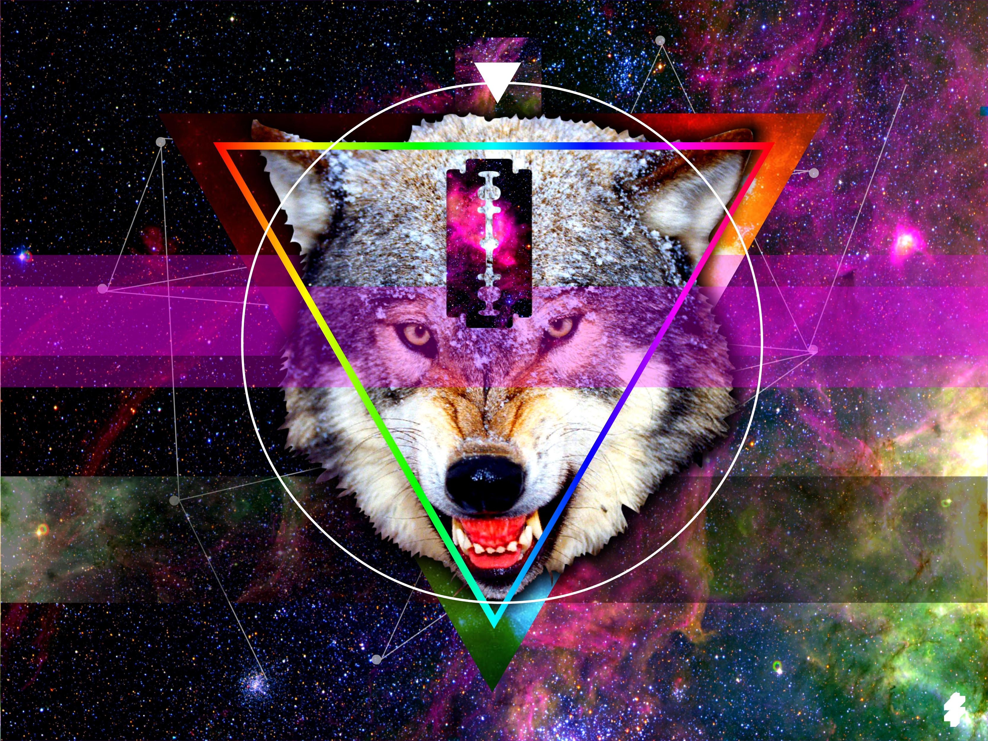 Galaxy Wolf Hipster Triangle