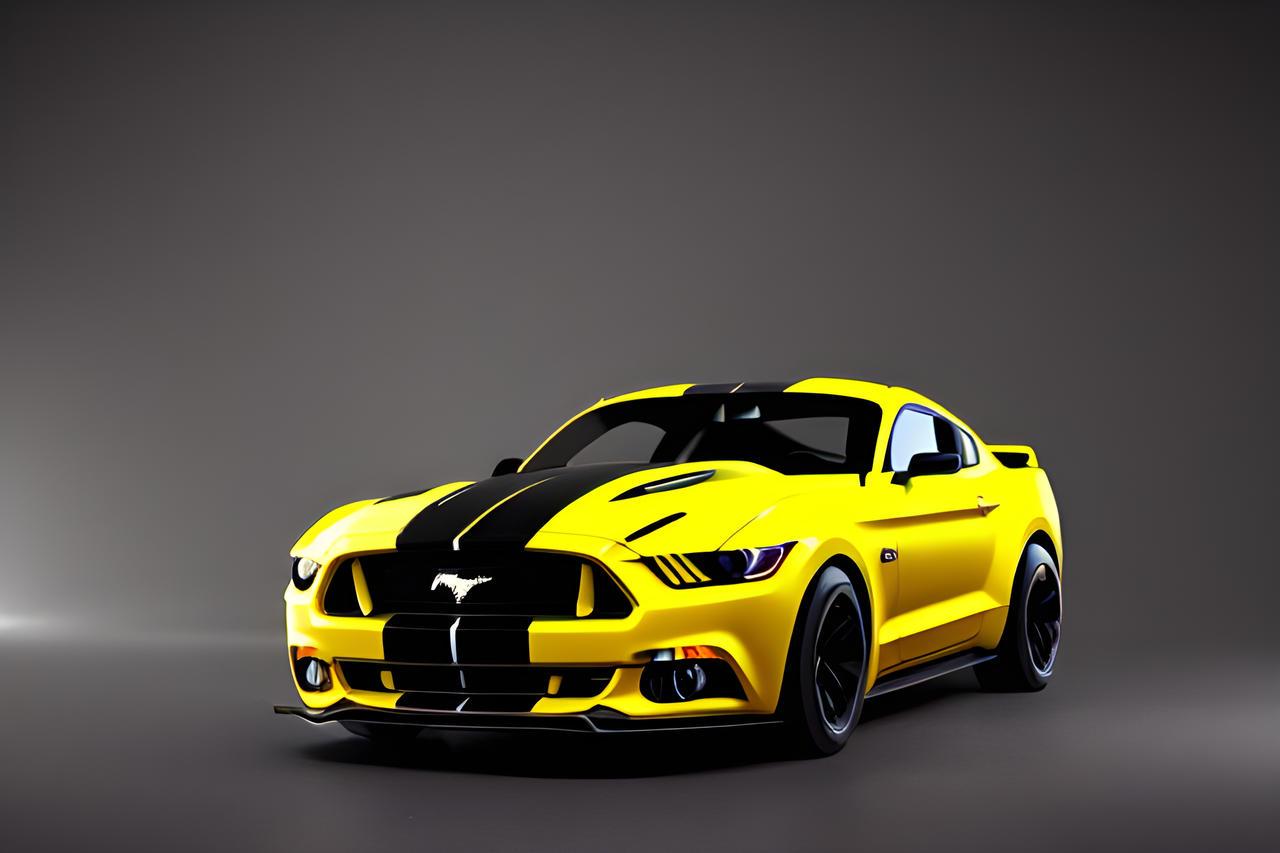 Black And Yellow Futuristic Ford Mustang De By