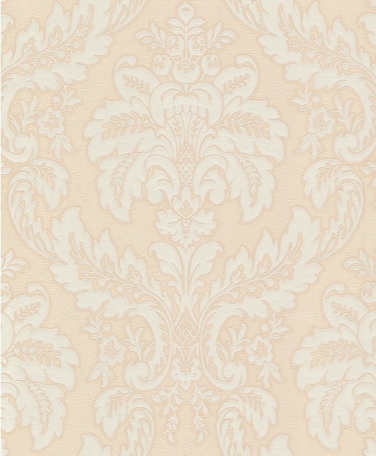 Acanthus Leaf Wallpaper Cream Pastels Salmon Traditional