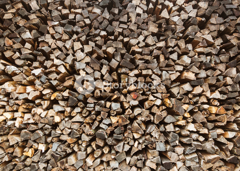 Stack Of Firewood Chopped Background Royalty Stock