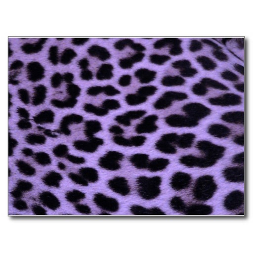 Purple Leopard Skin Print Background Postcards