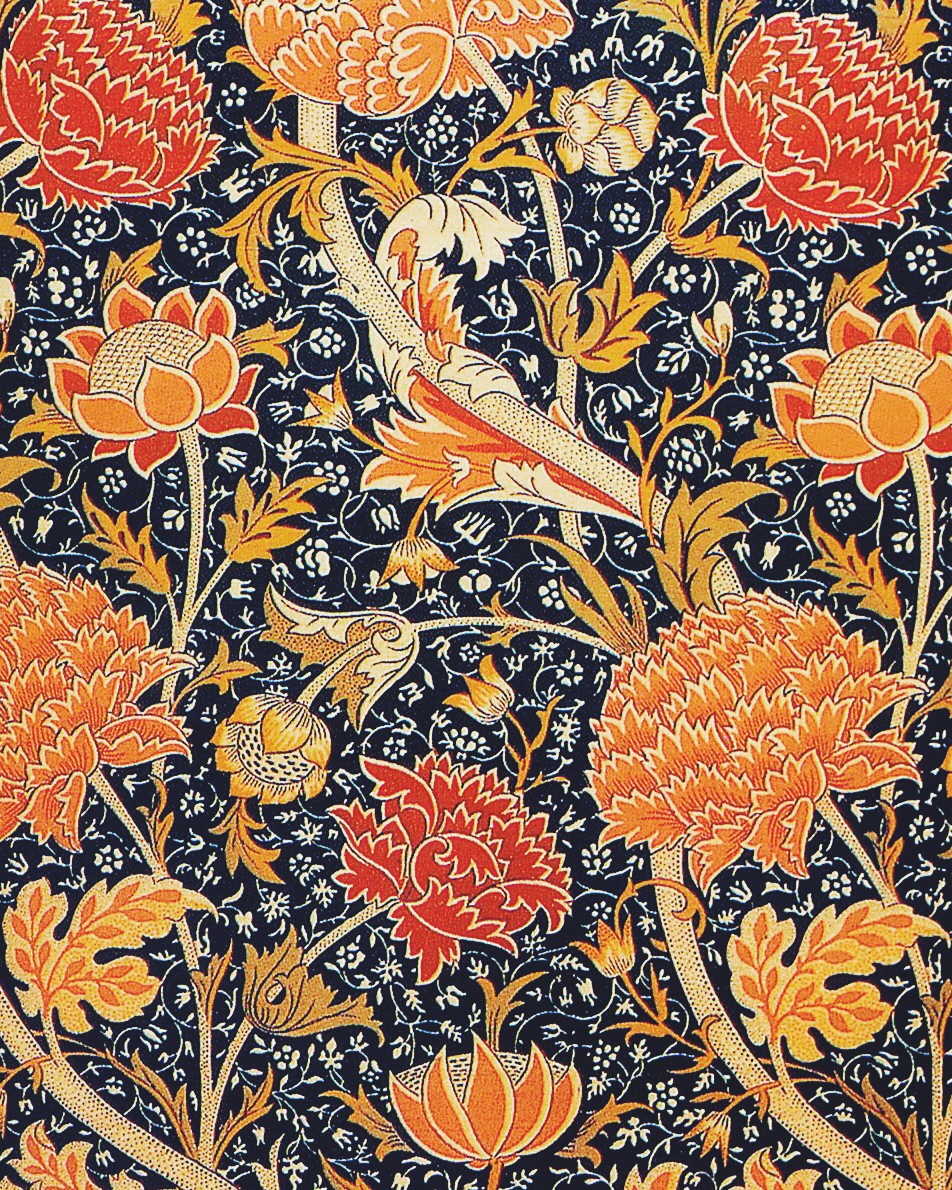 Art Design Crafts Flowers Wallpaper Pattern 19th Century English