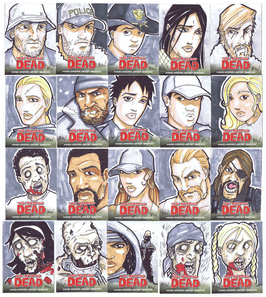 Walking Dead Ic Book Sketch Cards By Ryanwong
