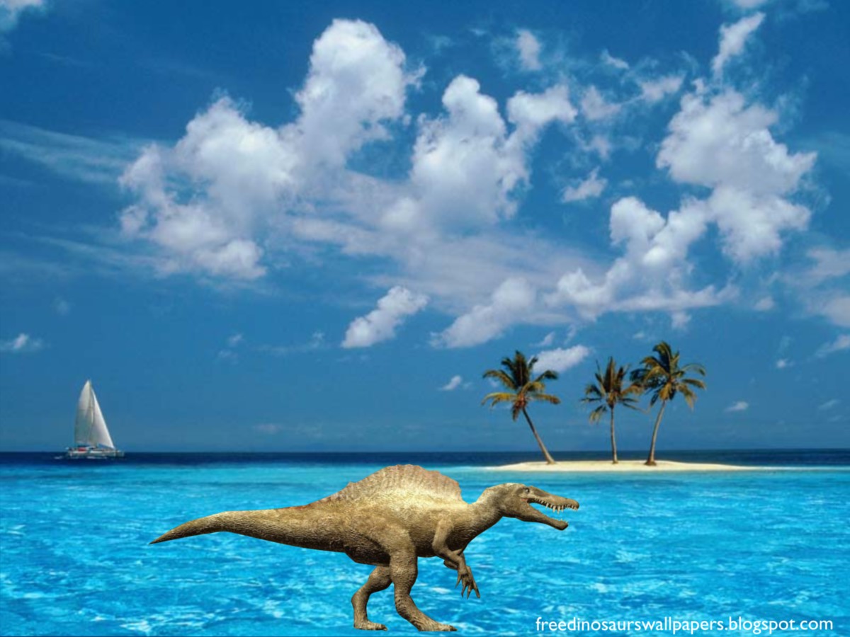 Dinosaurs Wallpaper Terrible Spinosaur In Blue Island Desktop