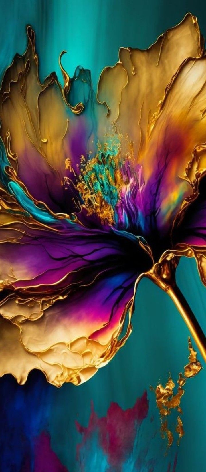 Ultra HD Dark Wallpaper Abstract Painting Flower