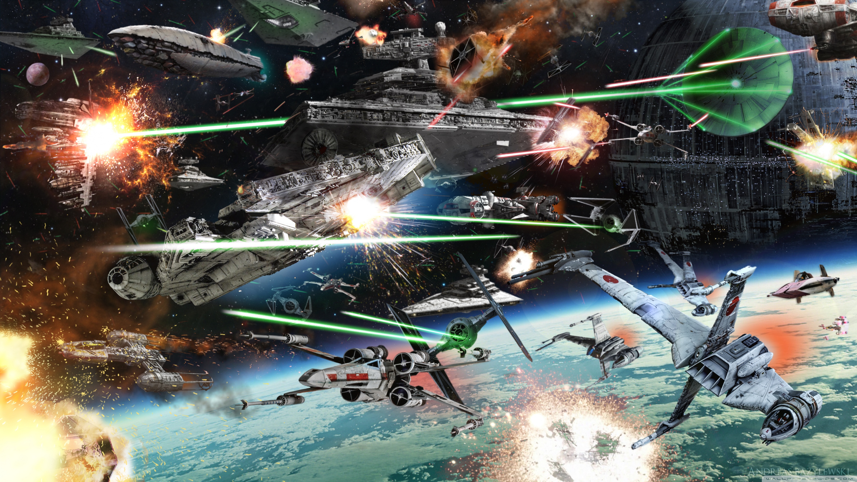 Star Wars Space Battle Ultra HD Desktop Background Wallpaper For