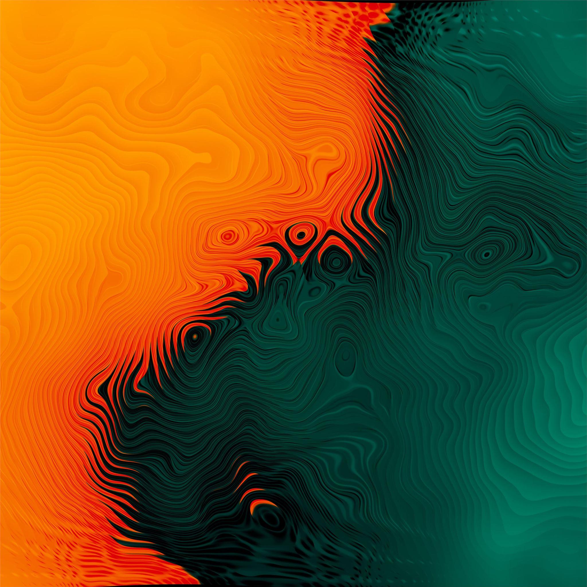 Orange Green Abstract 4k iPad Air Wallpaper