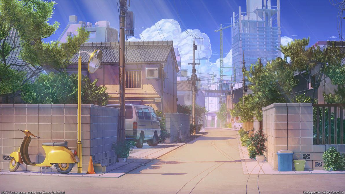 Japanese Anime Street 1080p Wallpapers  Anime background Anime wallpaper  download Anime scenery