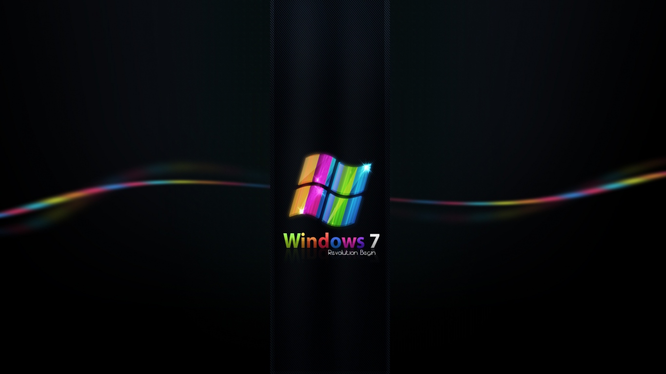 Wallpaper Windows Rainbow Black Line Laptop