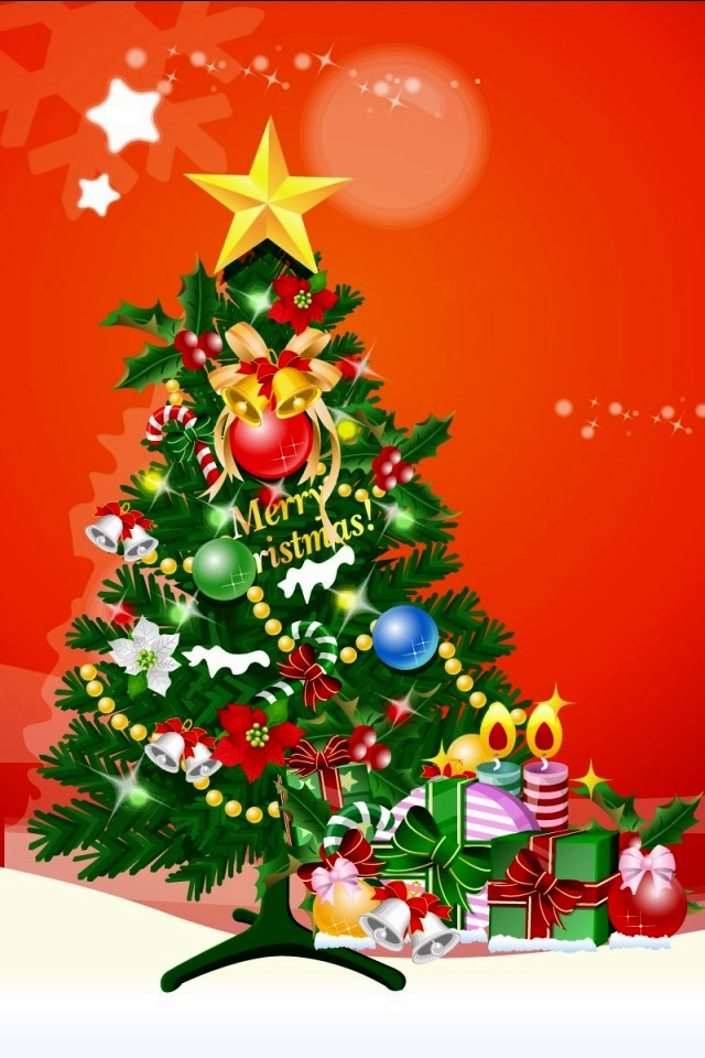 Gifts Under The Christmas Tree And Merry Greeting Card
