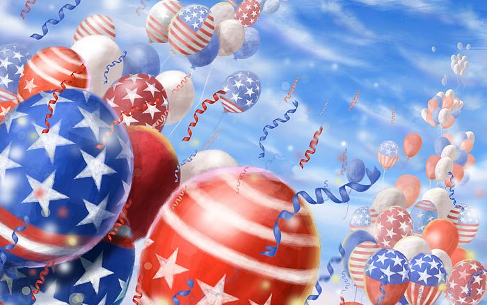 1920x1200 Digital illustration of Celebration of Fourth of July 11