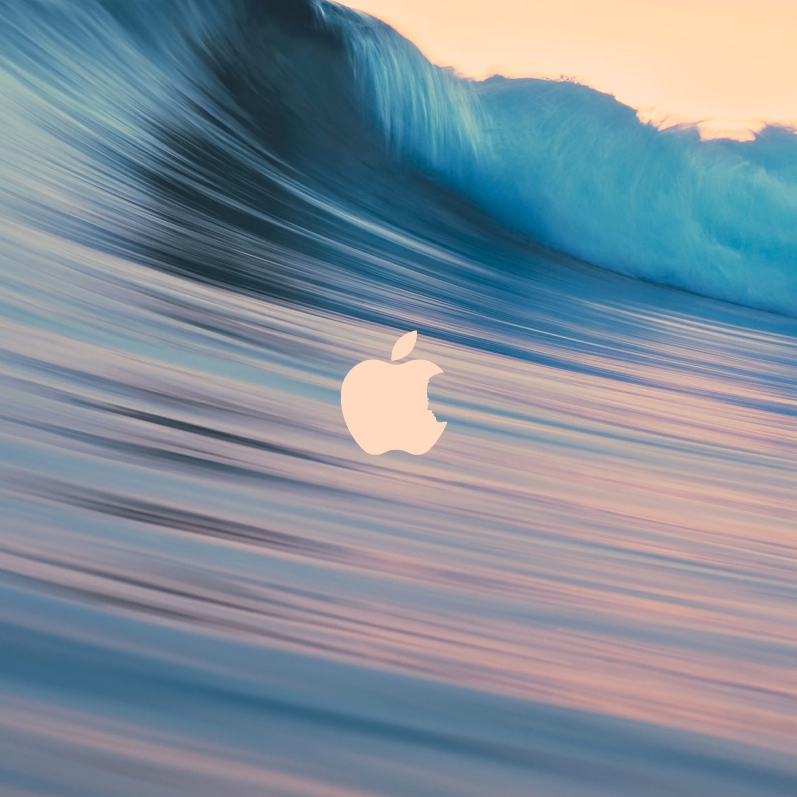 Apple logo blue wave wallpapersc iPhone6Plus