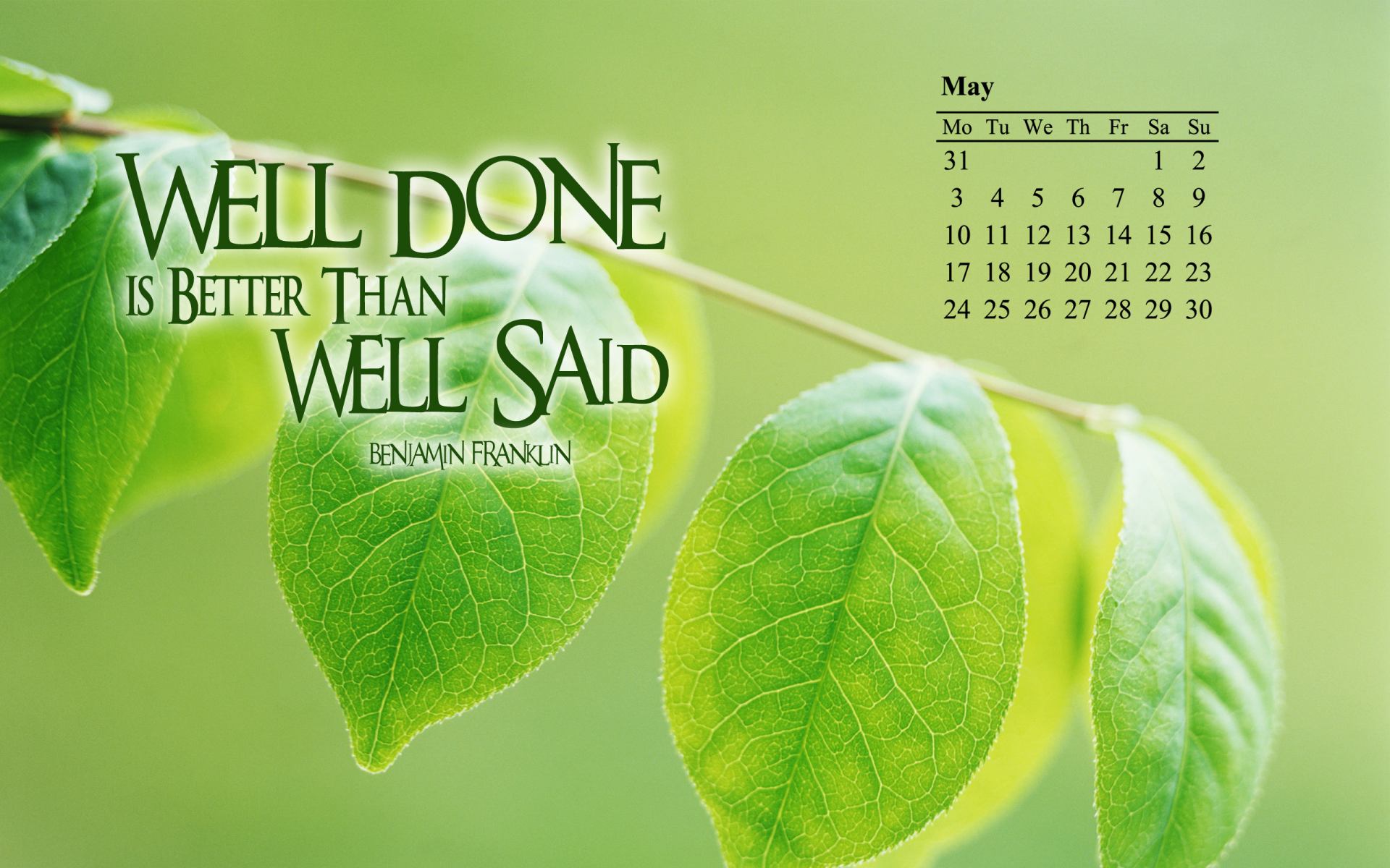 May 2010 Calendar Desktop Wallpaper 1 1920x1200