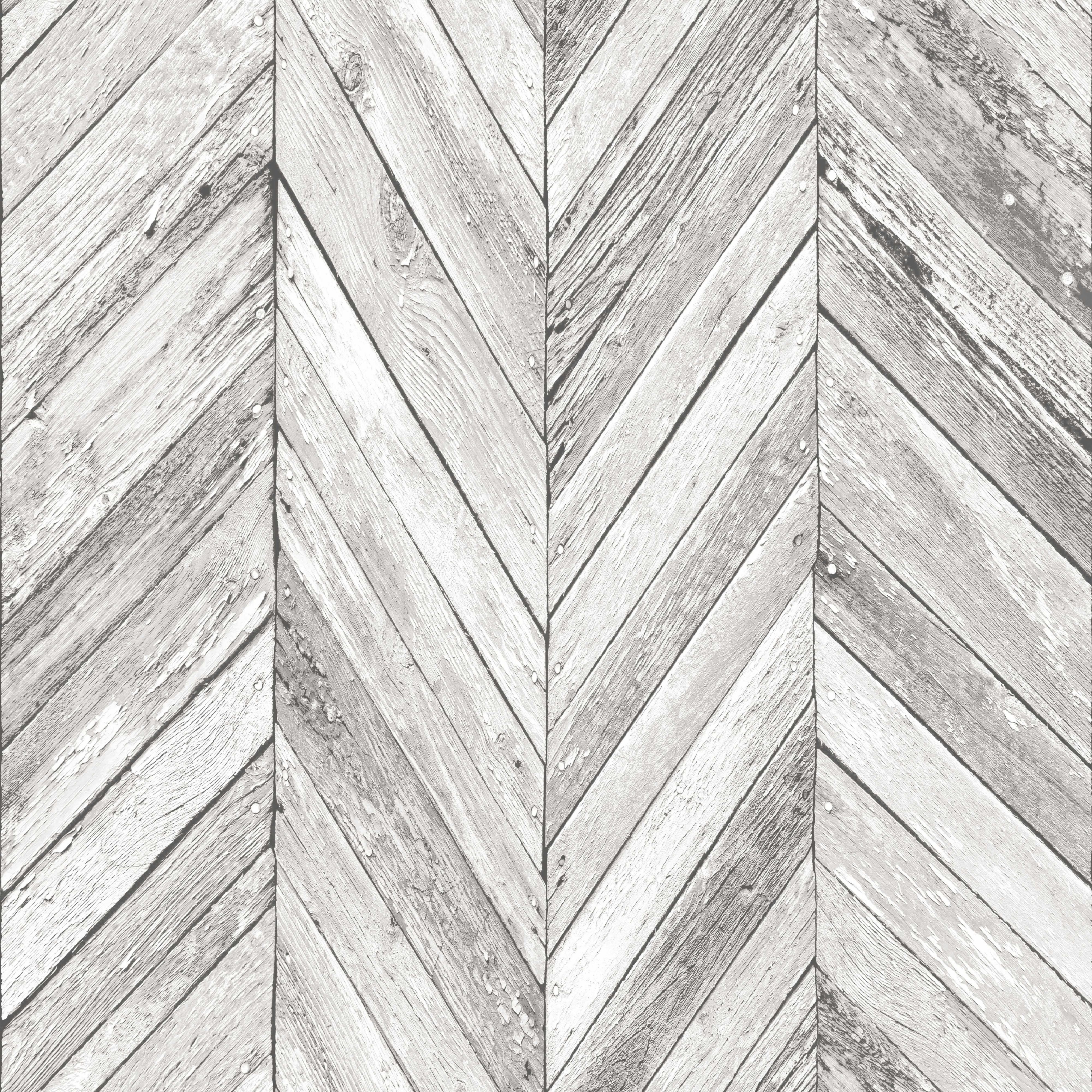 Grey Herringbone Wood Wallpaper Departments Diy At B Q
