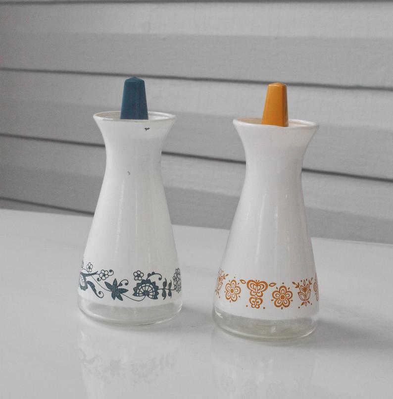 Free Download Vintage Pyrex Salt And Pepper Shakers Glass With White