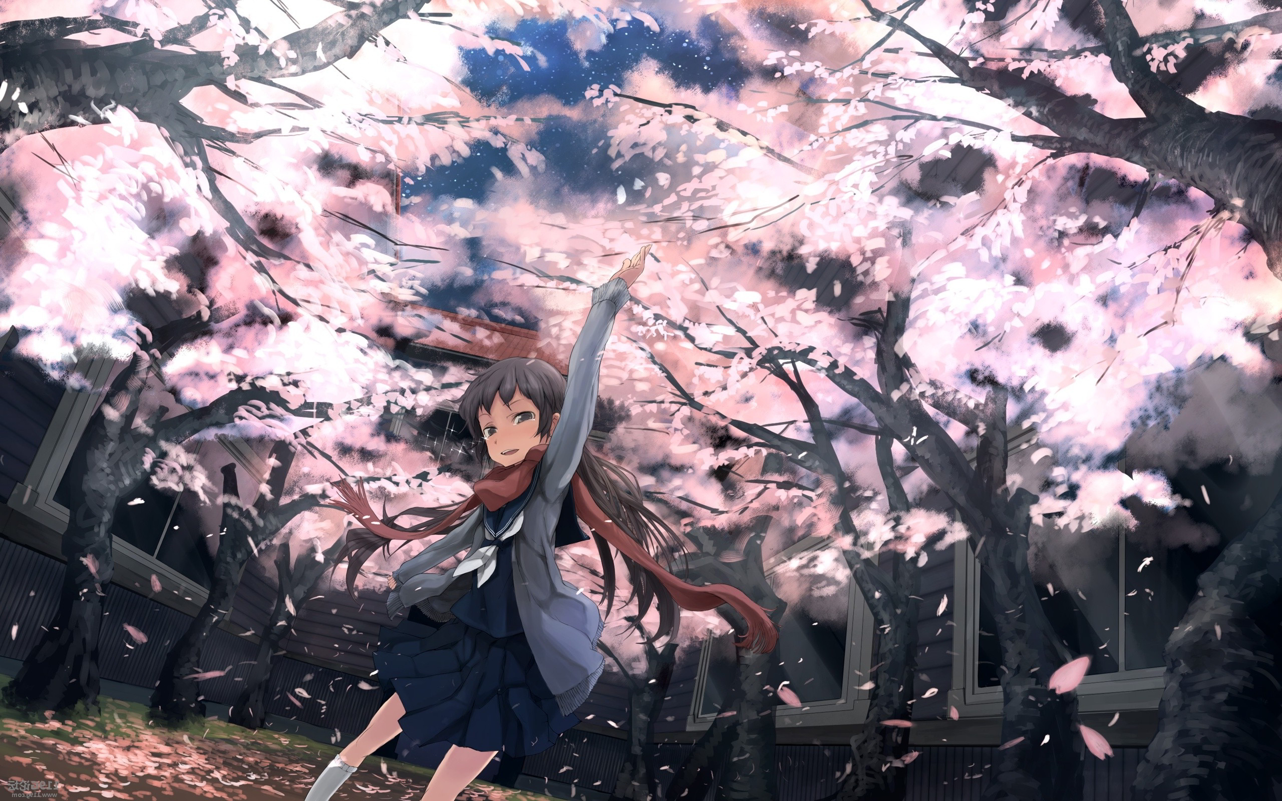 Anime girl spring blossoms 6978374