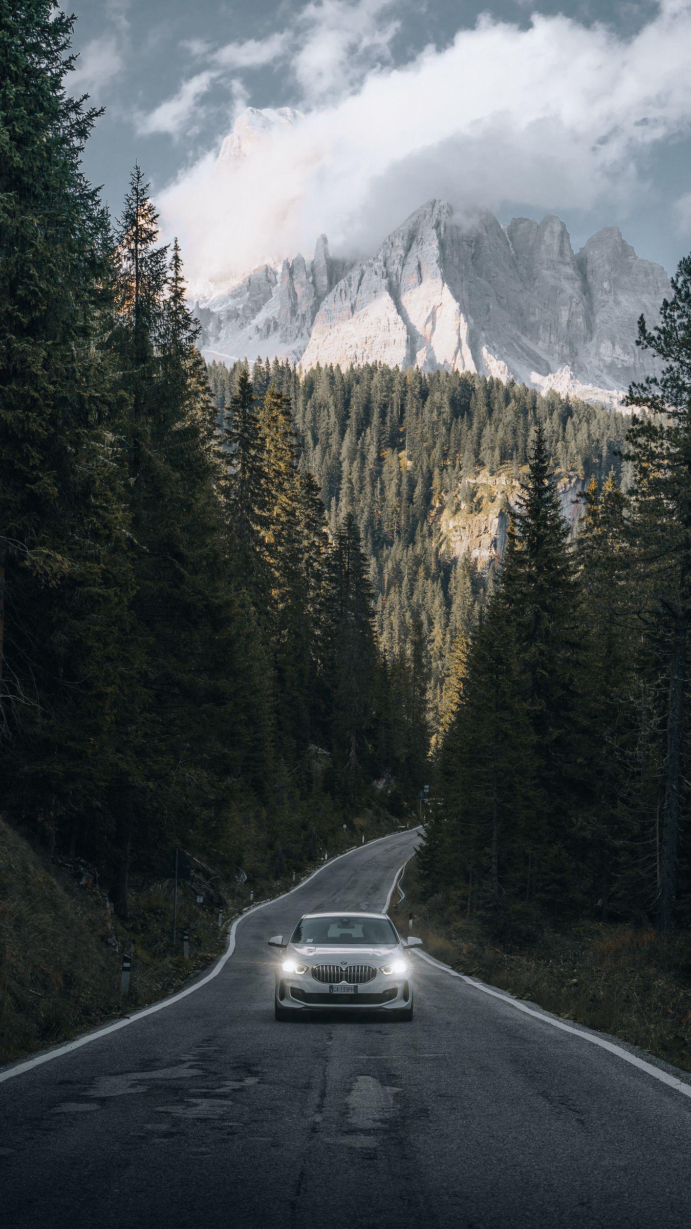 Wallpaper Car Road Mountains Forest Nature