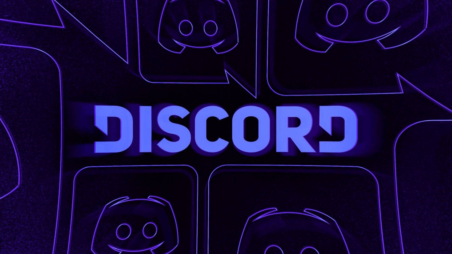 Discord logo wallpaper with neon effect