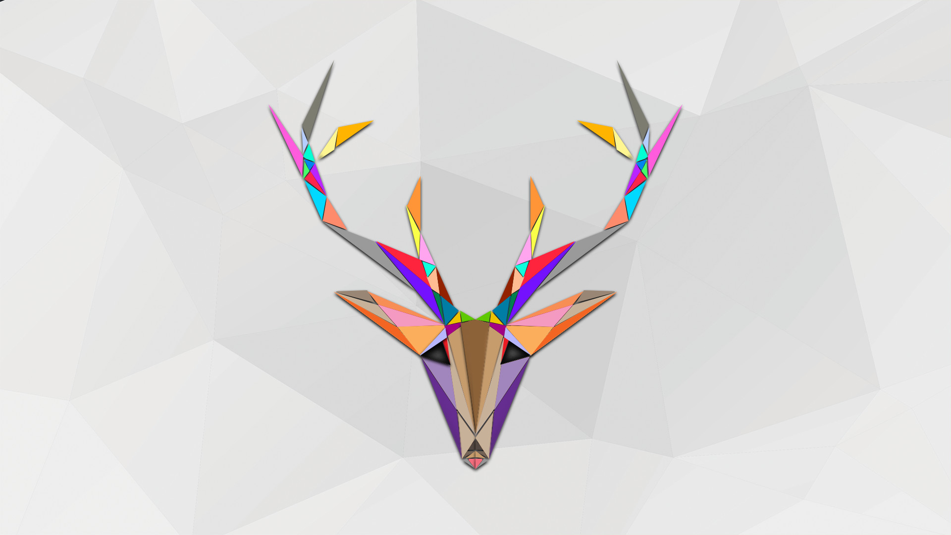 Polygonal Reindeer Colorful Desktop Wallpaper