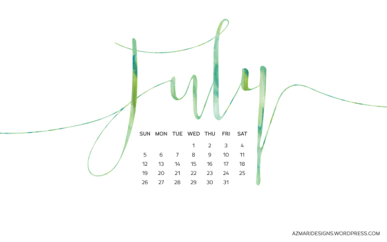 July Desktop Wallpaper Calendar