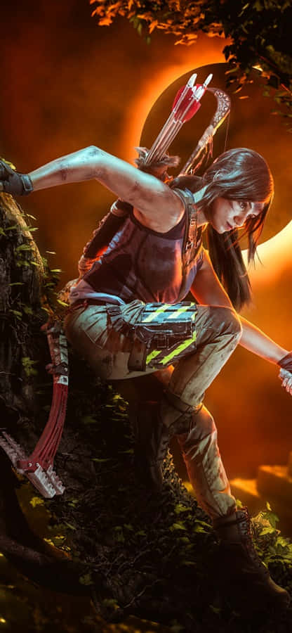 iPhone X Skuggan Av Tomb Raider Bakgrund Wallpaper