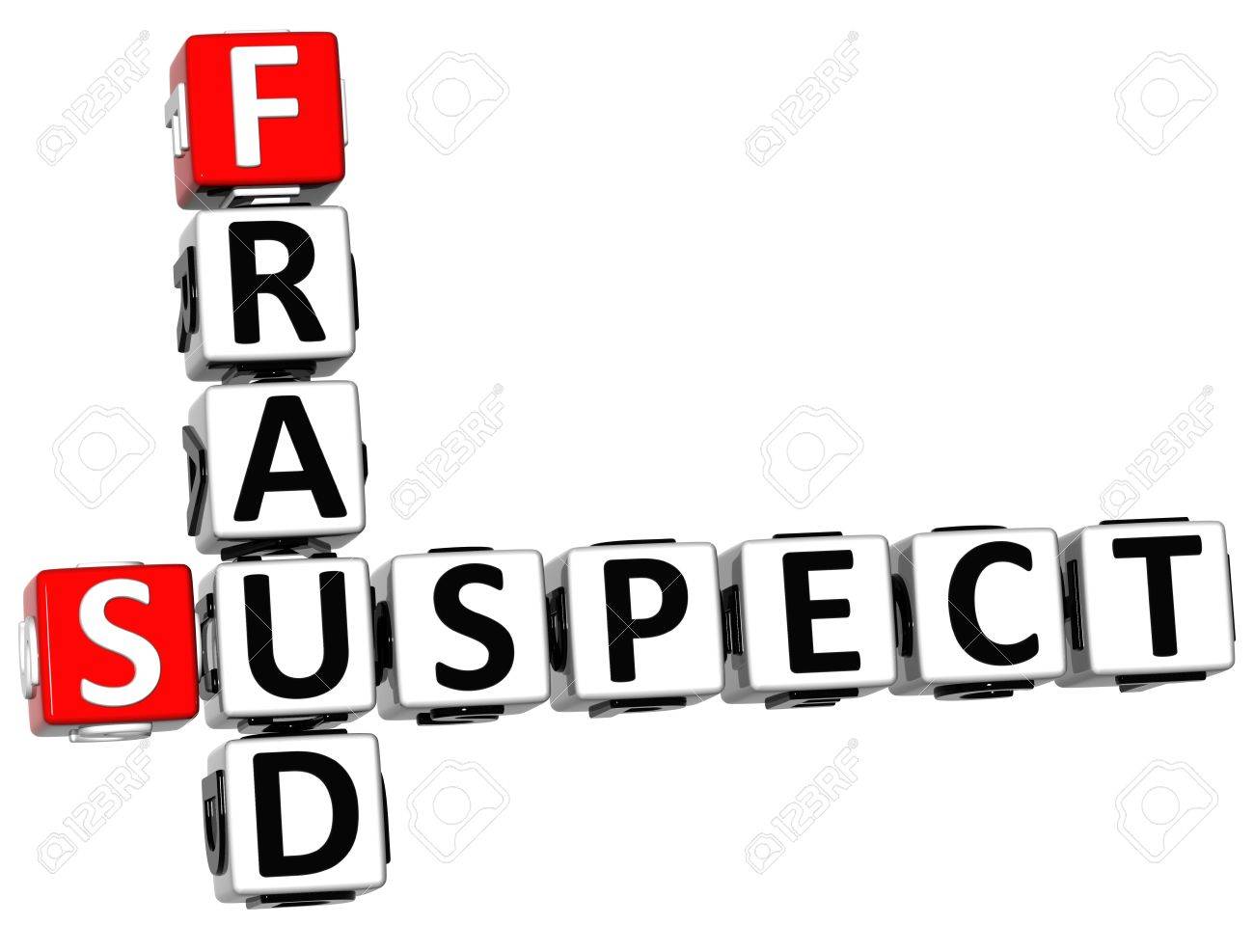 Free download 3D Suspect Fraud Crossword Over White Background Stock