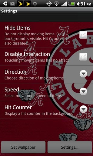 View bigger Alabama Crimson Tide LWP for Android screenshot