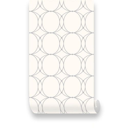 Oval Geometric Beige Removable Wallpaper Peel Stick Repositionab