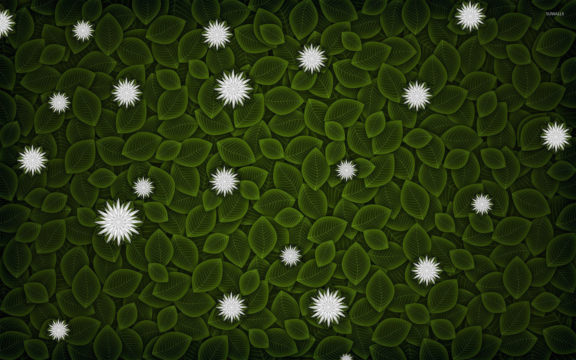 Leaves And Flowers Wallpaper Abstract