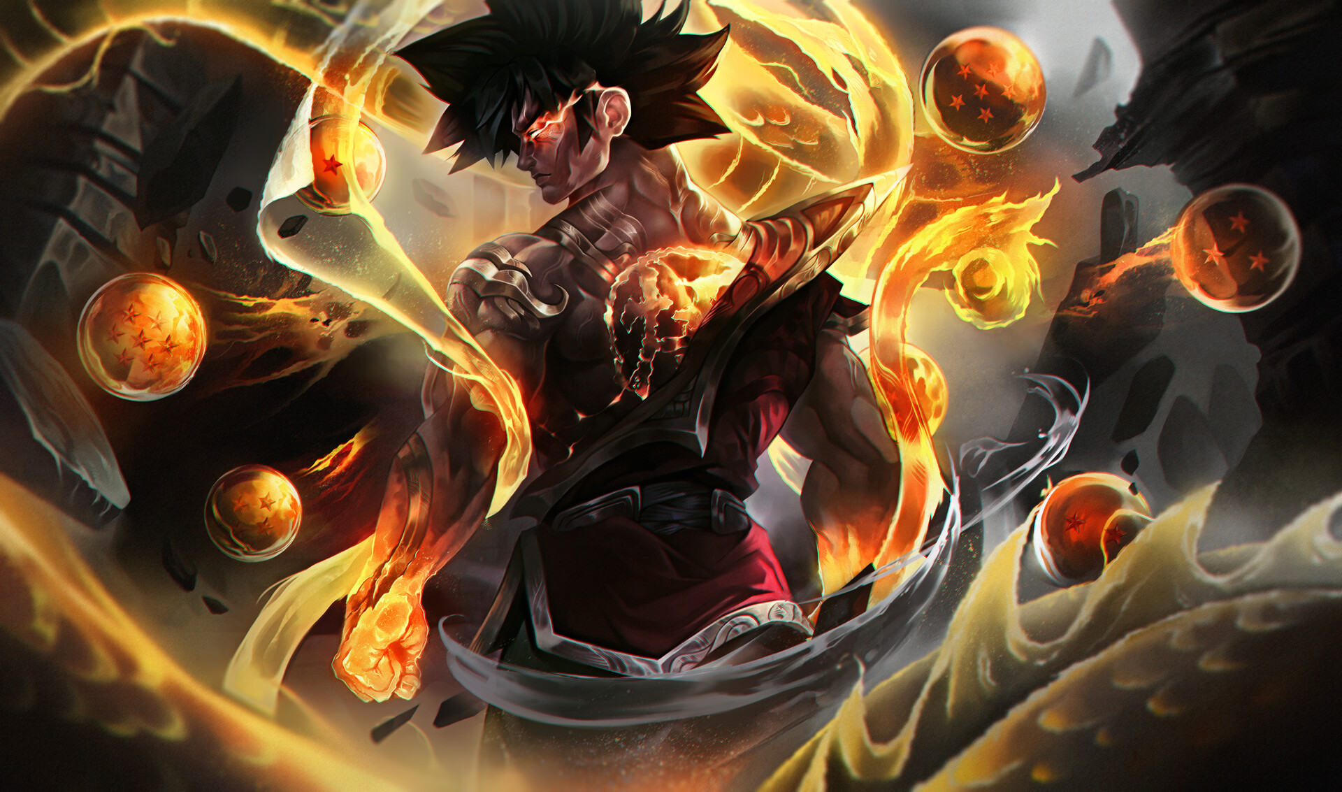 Goku Dragon Ball HD Anime Wallpaper Fiery Power Unleashed By Jo O Alberto
