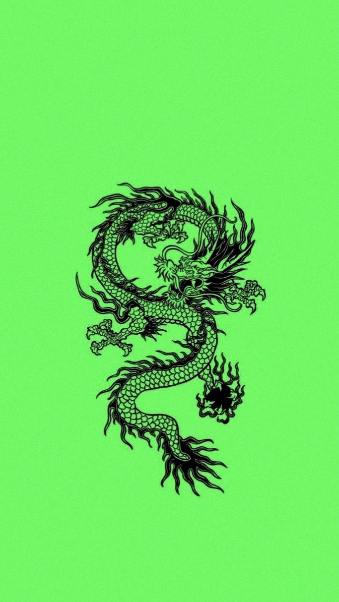 Green Dragon Wallpaper iPhone Dark