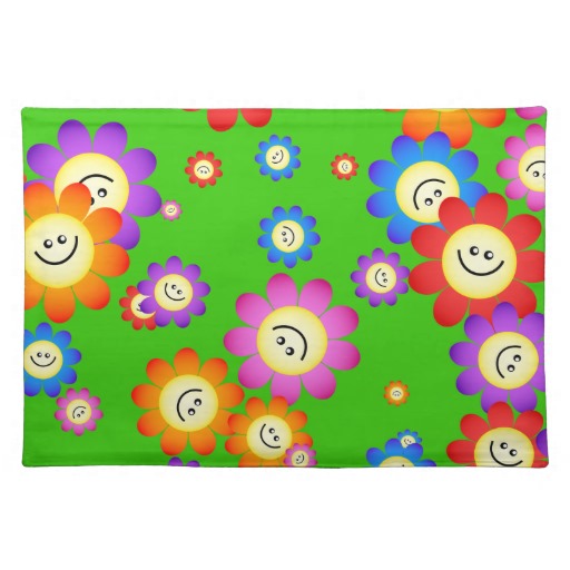 Pretty Cute Cartoon Happy Flower Wallpaper