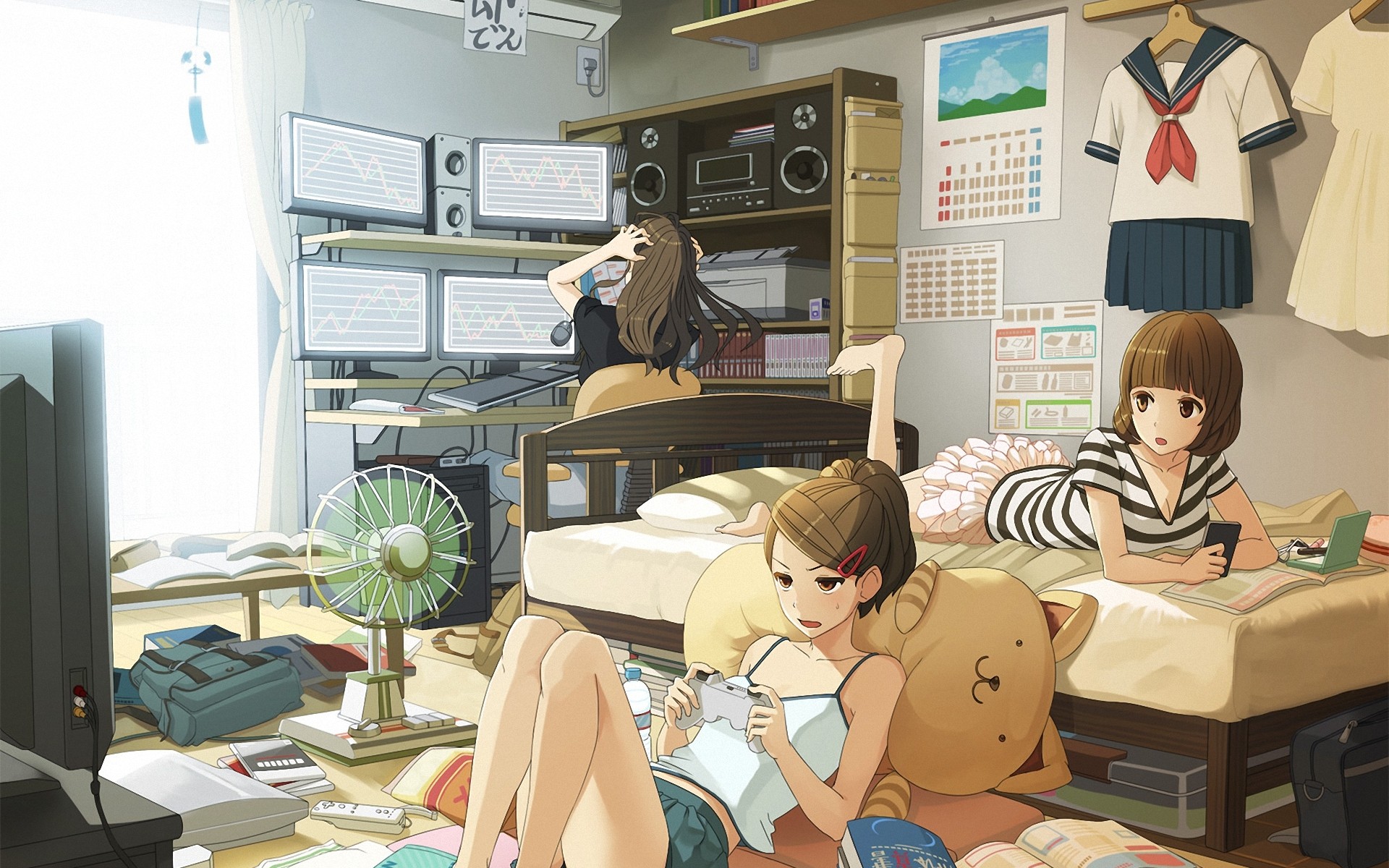Download Anime Girls Room Wallpaper Wallpapers 1920x1200