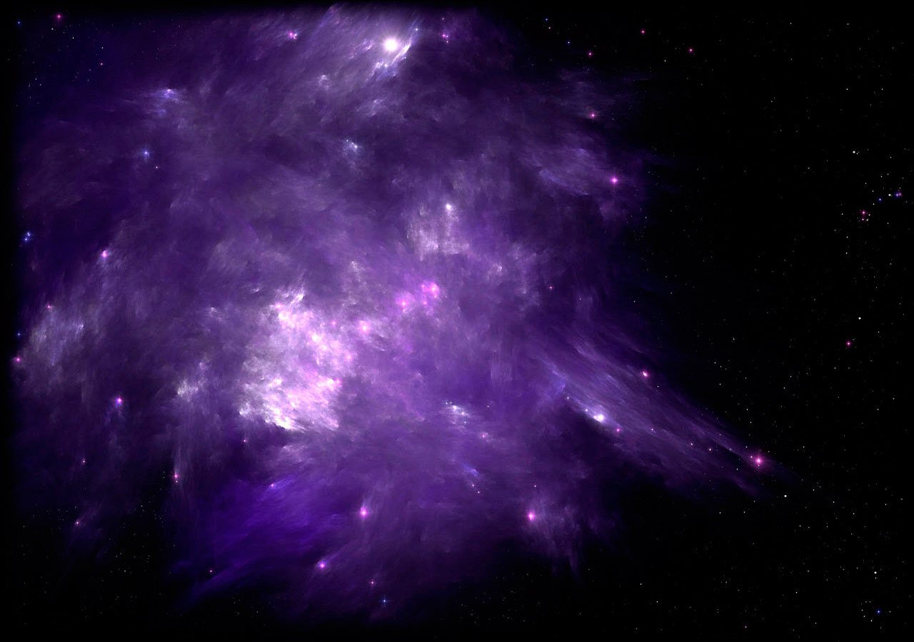Premium Photo  Dark matter cluster in deep space 3d artwork purple  stunning abstract background