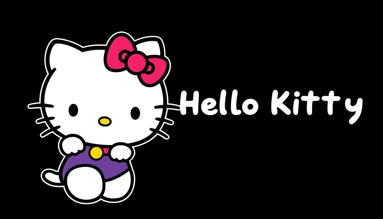 Hello Kitty Black Background