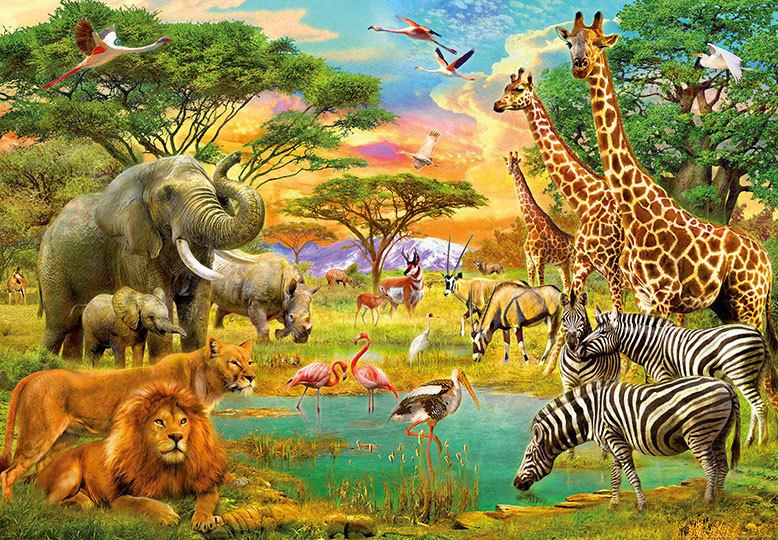 Wallpaper Mural Photo Wall In Giant Size 366x254cm Safari Wild
