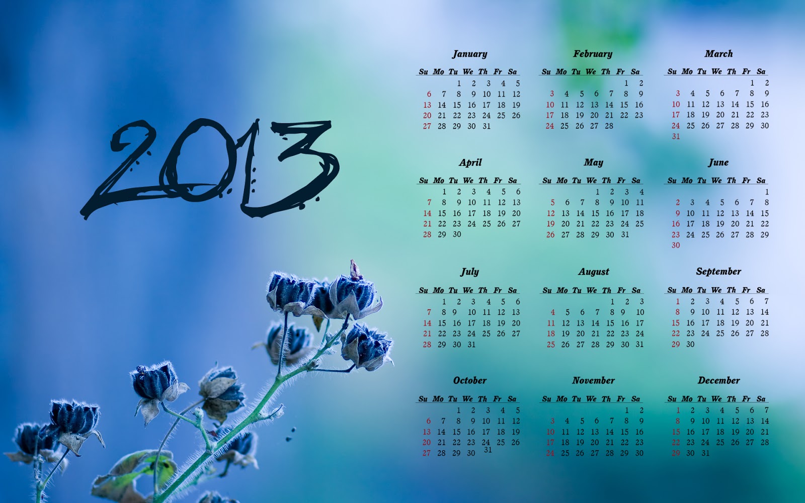 New Year Calendar 2013 Calendar 2013 2013 Calendar Desktop 1600x1000