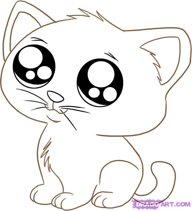  an Anime Cartoon Kitty Step by Step anime animalscute cartoon cat