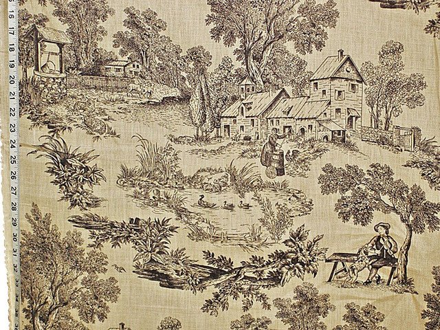 French Farm Toile Fabric Wallpaper Traditional By Brick