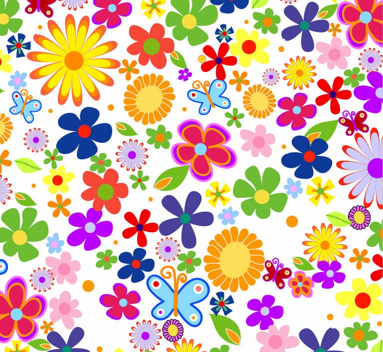 Spring Flowers Background Vector Graphic Graphics All